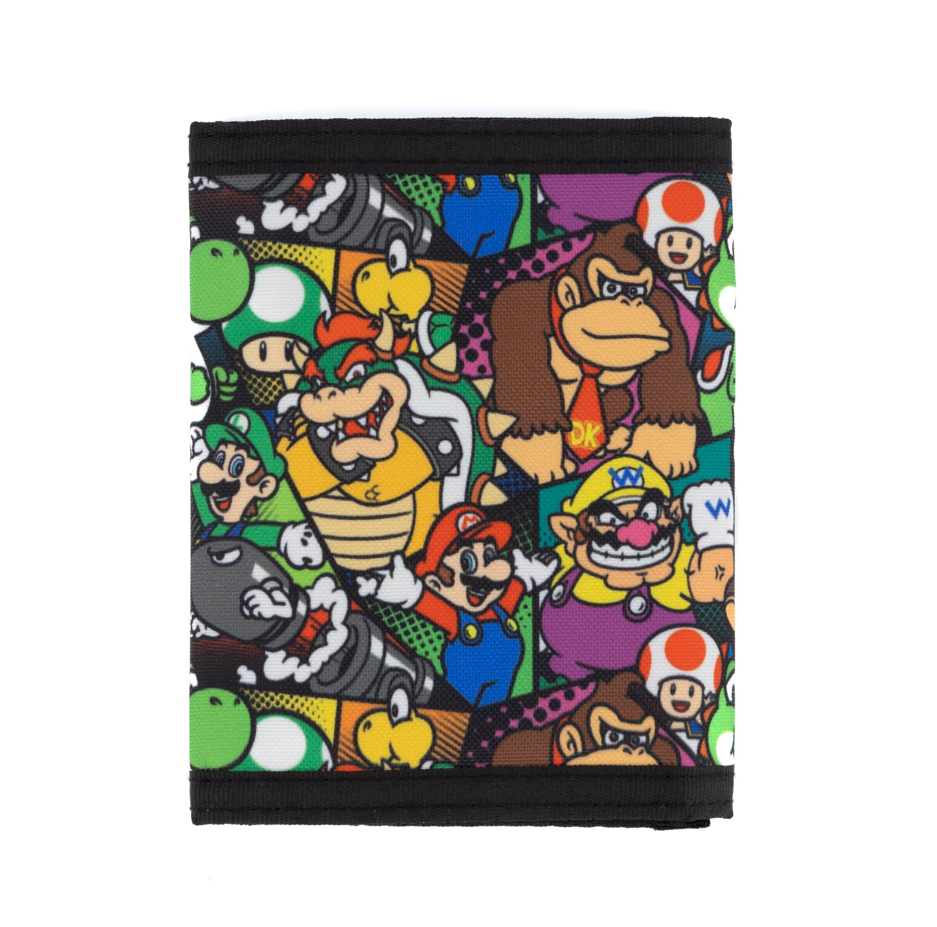 Bioworld-Cartera-Trifold-Infantil-Super-Mario-Bros,-Diseño-Geométrico-de-Personajes