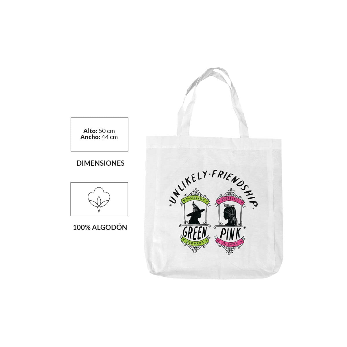 Tote Bag Wicked Green Pink