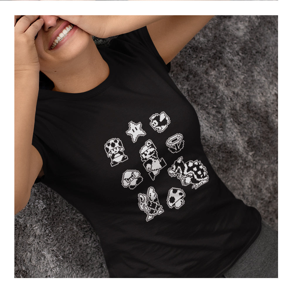 Playera Mario Bros Mujer - White Pix Retro