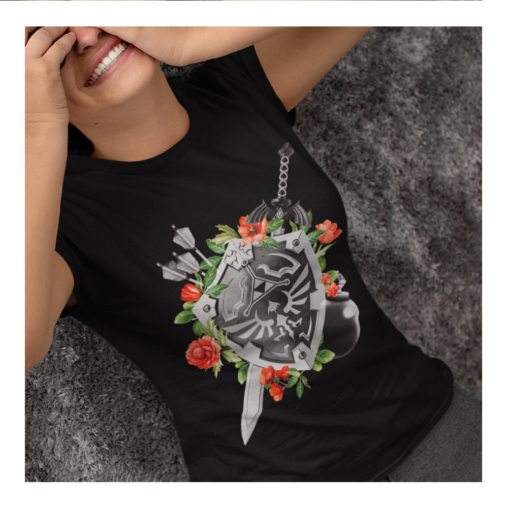 Playeras Nintendo Mujer - Flower Shield