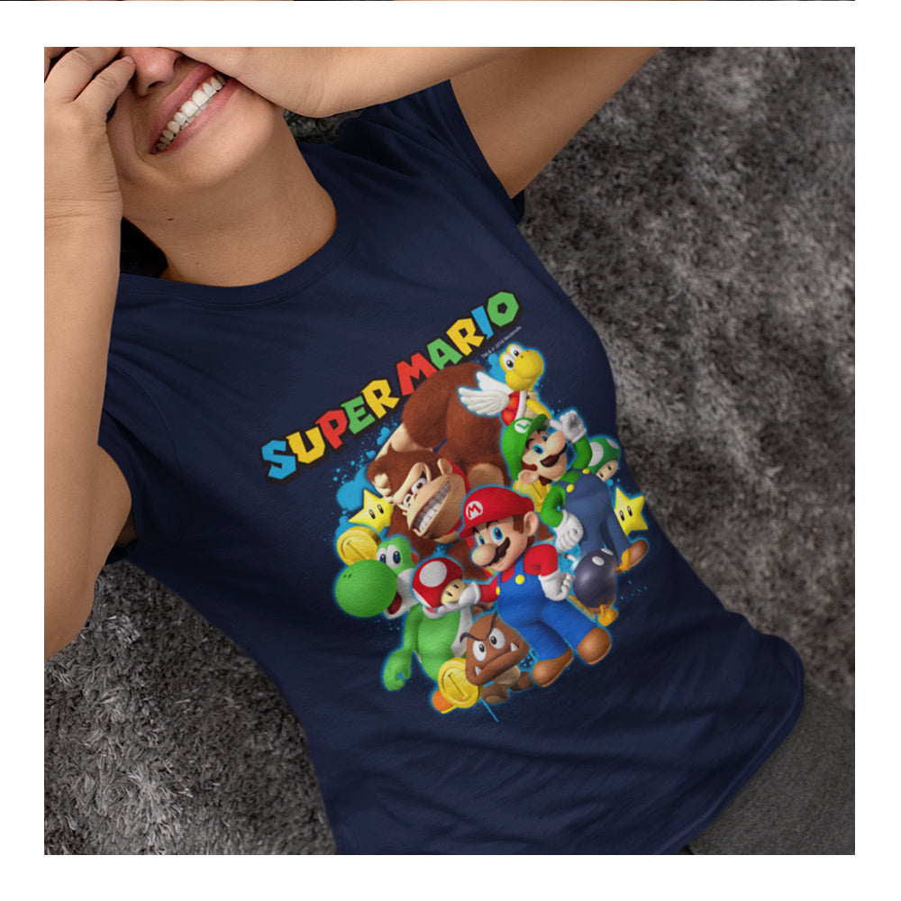 Playera Mario Bros Mujer - Graffiti