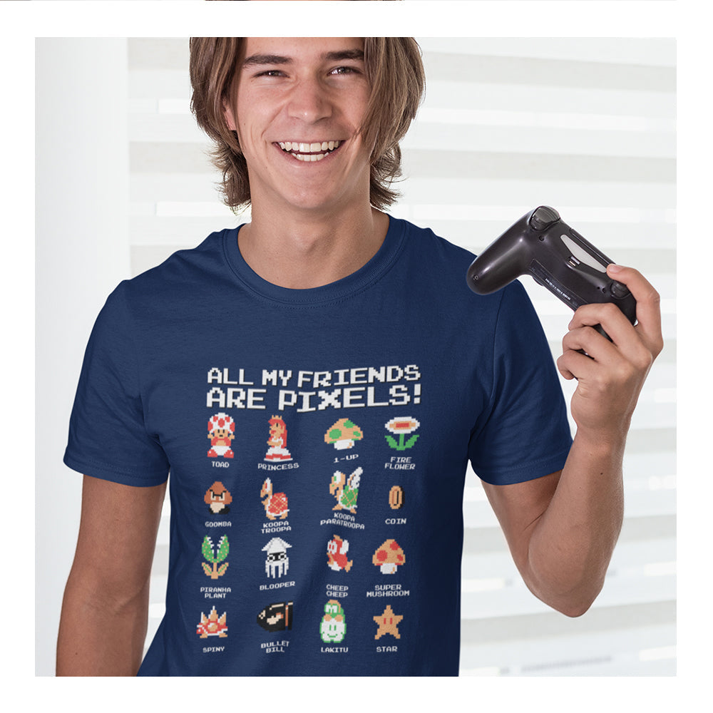 Playera Mario Bros Hombre - All My Friends Retro