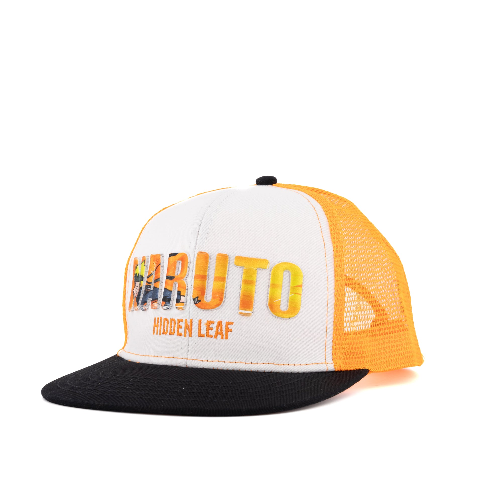 Naruto-Gorra-Visera-Plana-Trucker-Golden-Leaf-Shipuden-ajustable