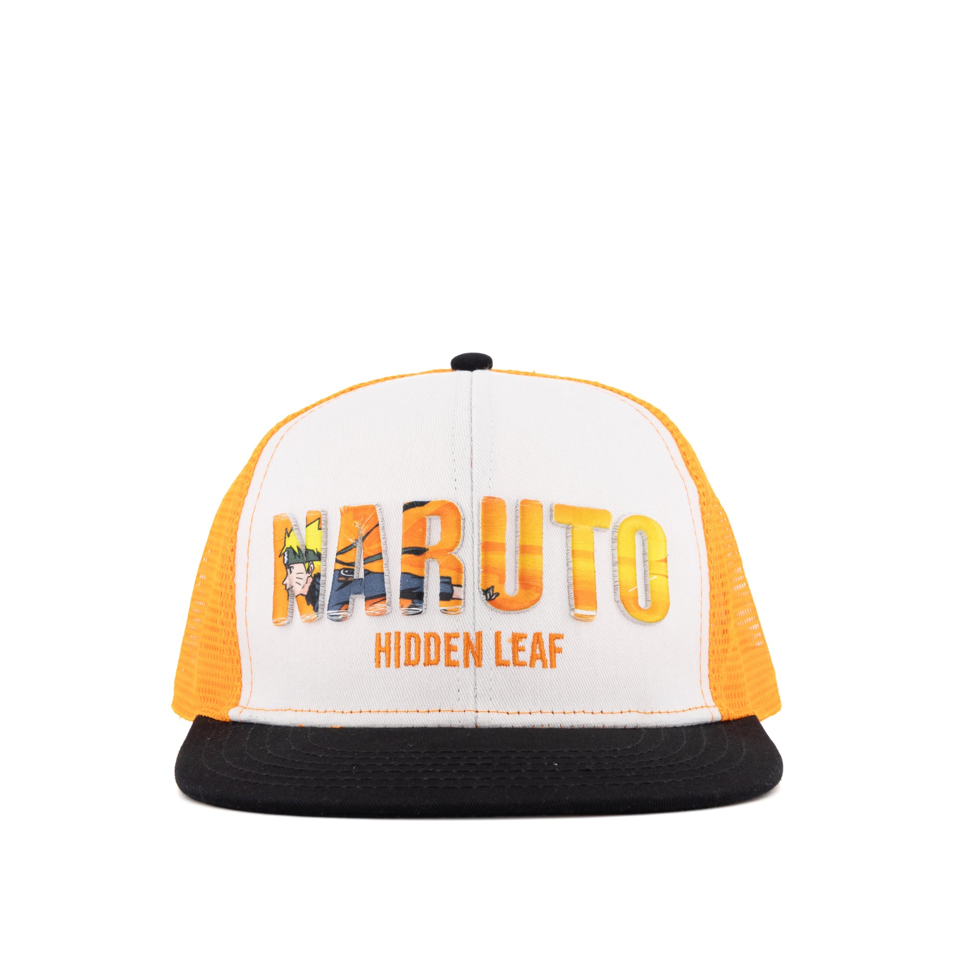 Naruto-Gorra-Visera-Plana-Trucker-Golden-Leaf-Shipuden-ajustable