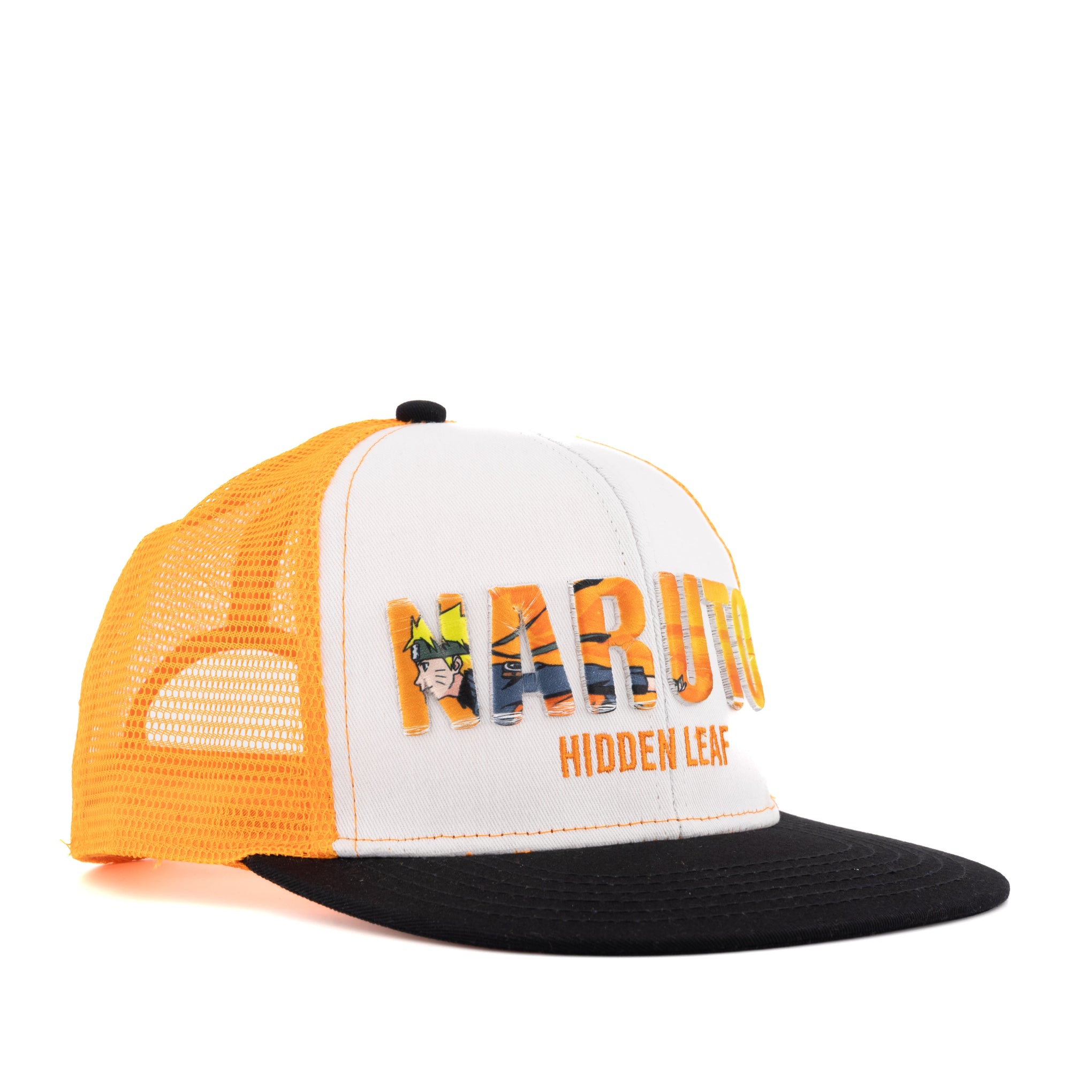 Naruto-Gorra-Visera-Plana-Trucker-Golden-Leaf-Shipuden-ajustable