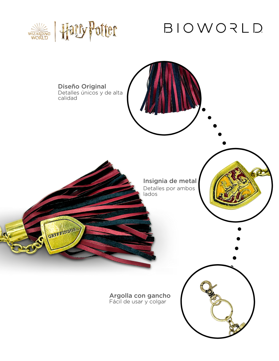 Llavero de Moda Harry Potter - Metal Gryffindor, Estilo Hogwarts