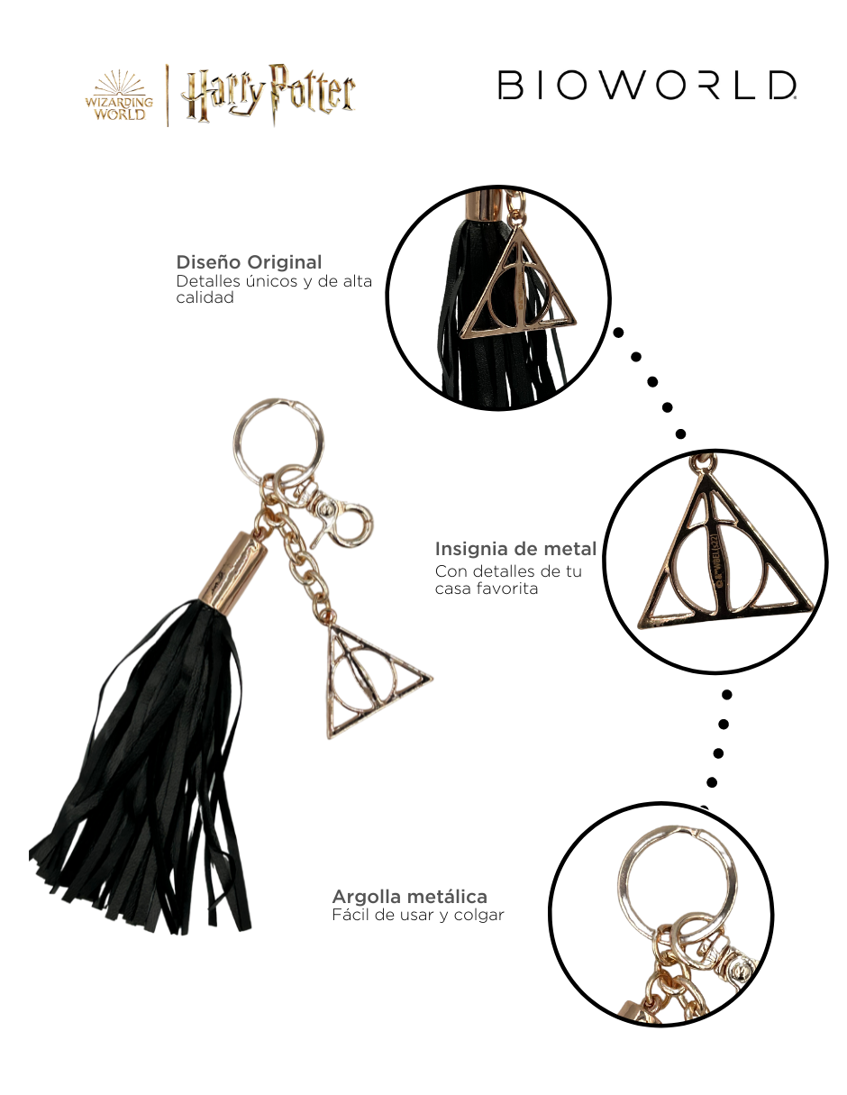 Llavero de Moda Harry Potter - Metal Reliquias de la Muerte, Estilo Mágico