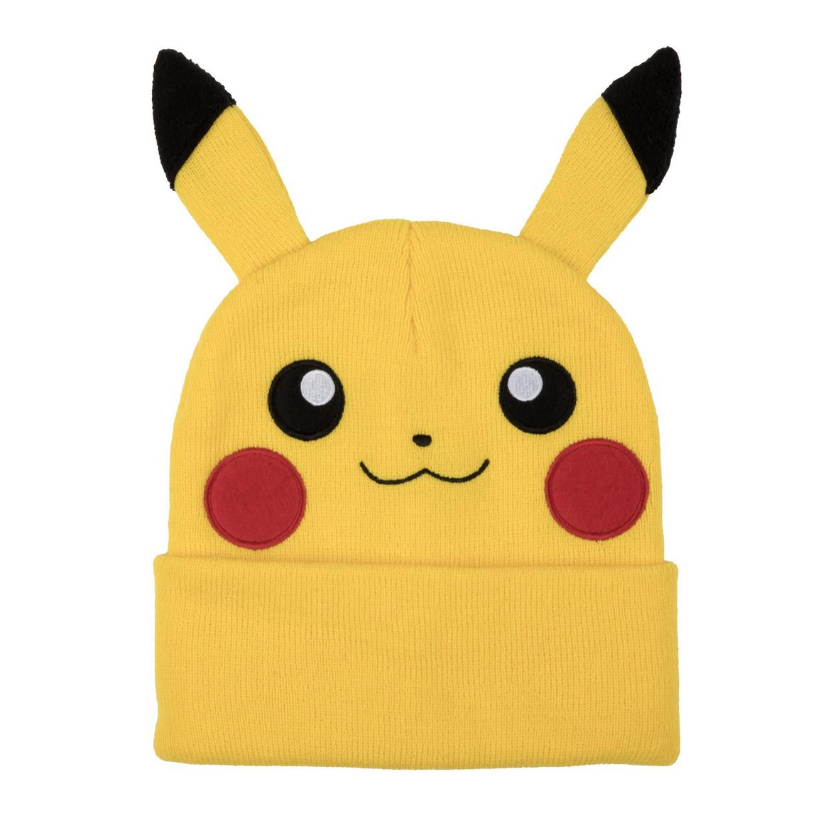 Bioworld Gorro de Pikachu con Orejas 3D - Acrílico, Estilo Beanie, Talla Única, Producto Importado, Ideal para Fans de Pokemon