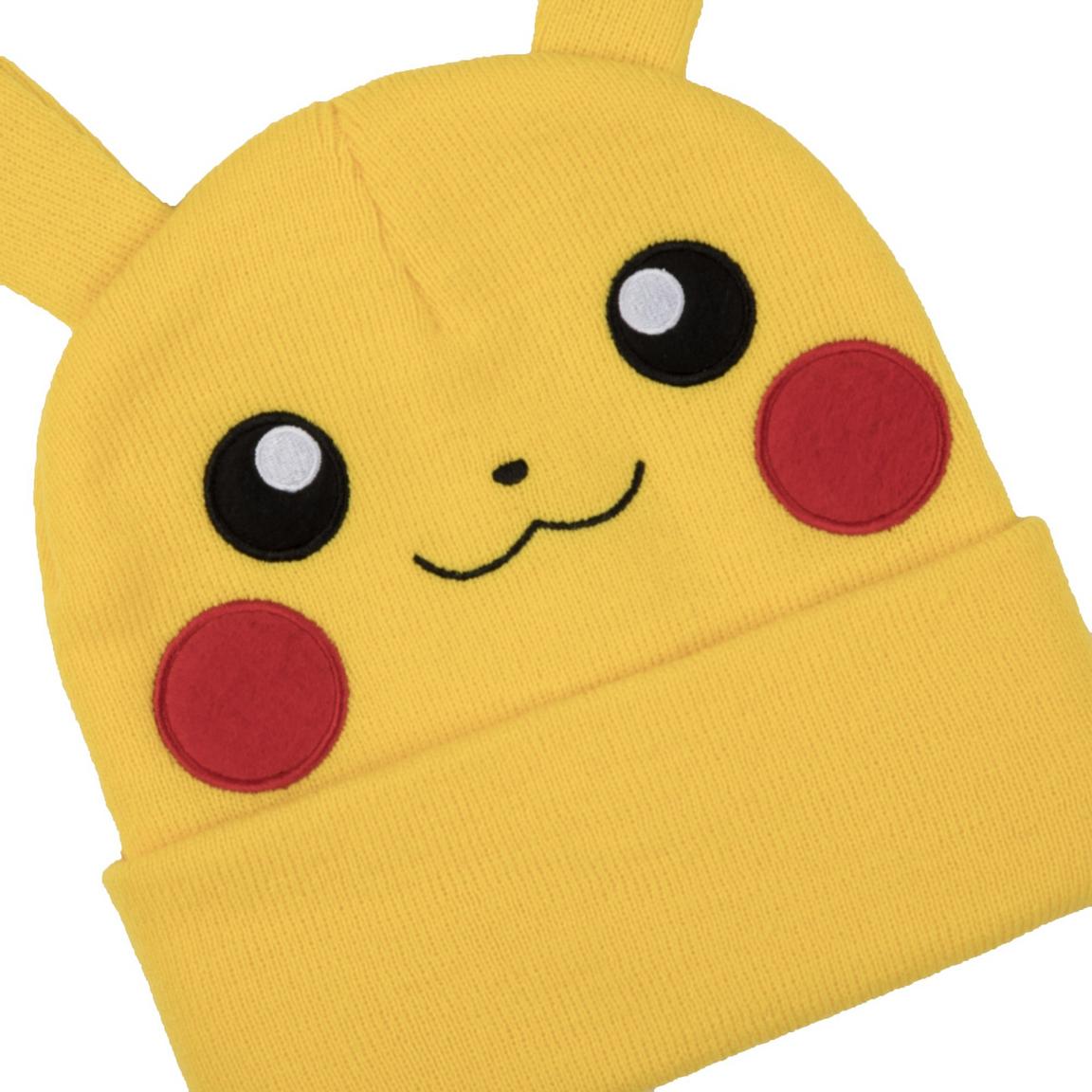 Bioworld Gorro de Pikachu con Orejas 3D - Acrílico, Estilo Beanie, Talla Única, Producto Importado, Ideal para Fans de Pokemon