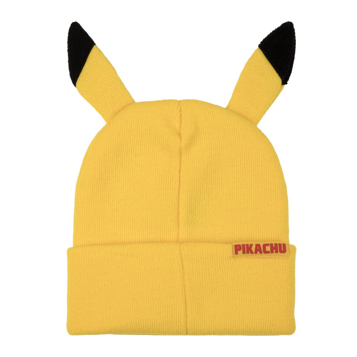 Bioworld Gorro de Pikachu con Orejas 3D - Acrílico, Estilo Beanie, Talla Única, Producto Importado, Ideal para Fans de Pokemon