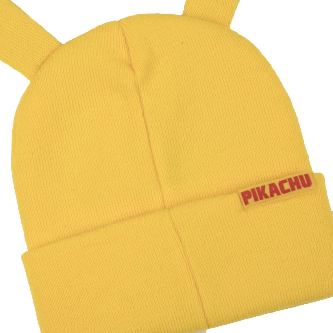 Bioworld Gorro de Pikachu con Orejas 3D - Acrílico, Estilo Beanie, Talla Única, Producto Importado, Ideal para Fans de Pokemon