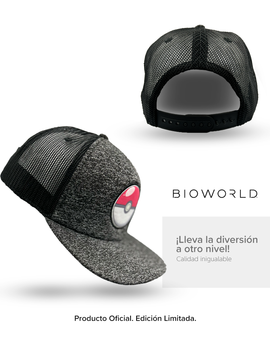 Gorra Pokemon Trucker Plana Bioworld Pokebola Logo Original