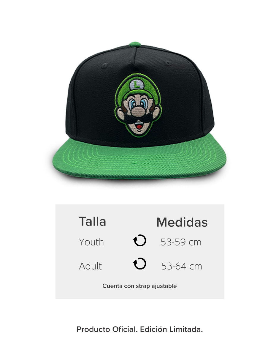 Gorra Luigi Nintendo Visera Plana de Super Mario para hombre y mujer