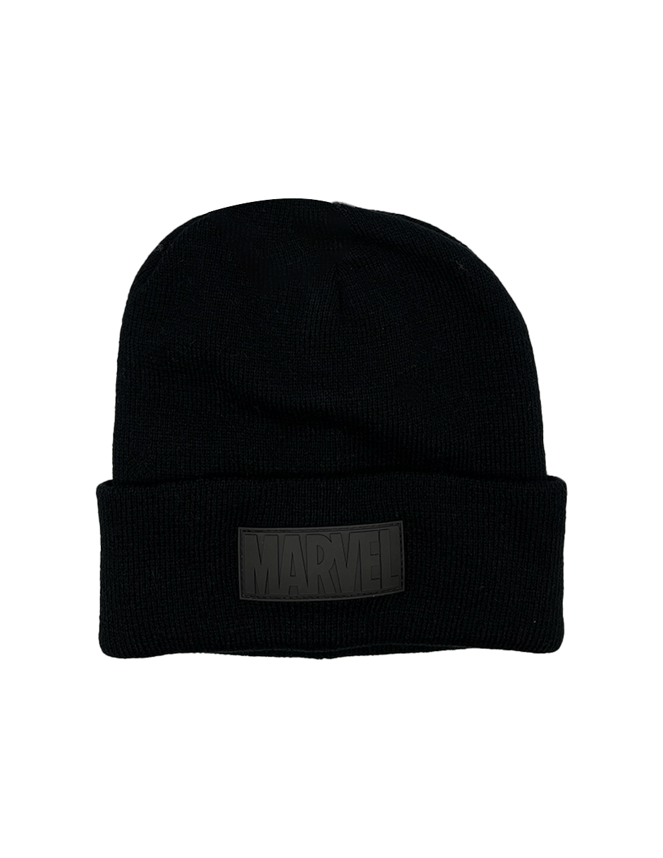 Beanie Marvel Logo Negro en Relieve