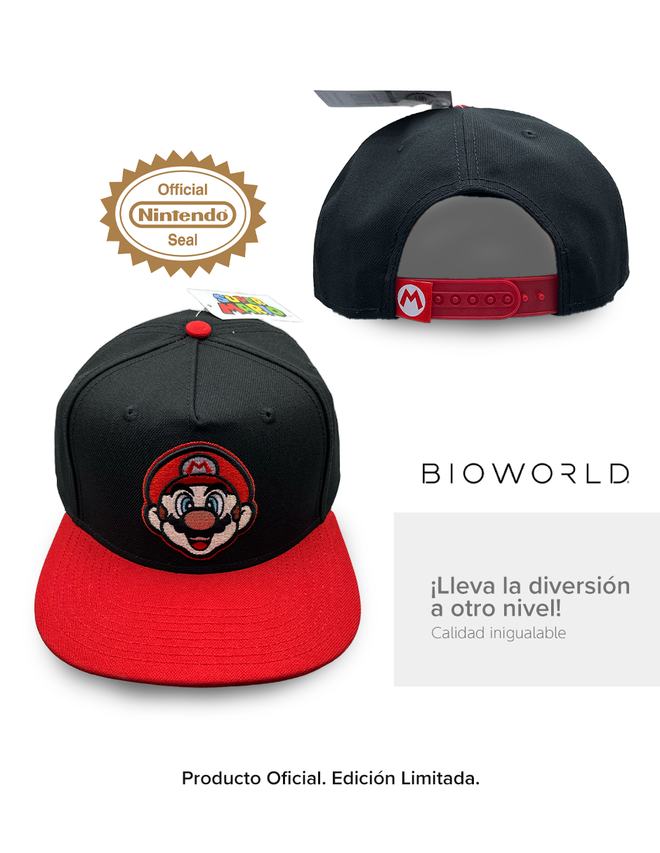 Gorra Mario Bros Nintendo Visera Plana de Super Mario para hombre y mujer