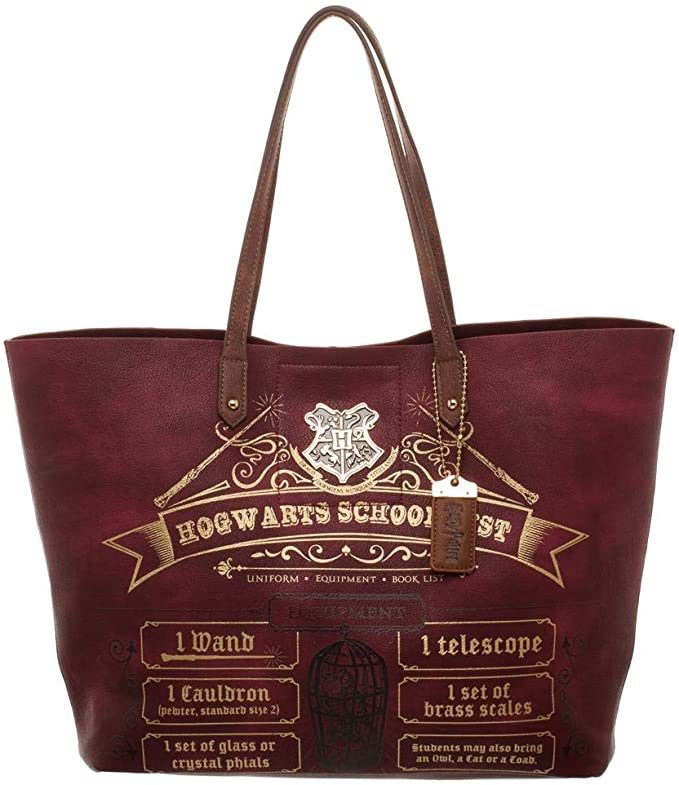 Bolsa de Harry Potter con Diseño de Lista de Útiles Escolares de Hogwarts Imitación Piel