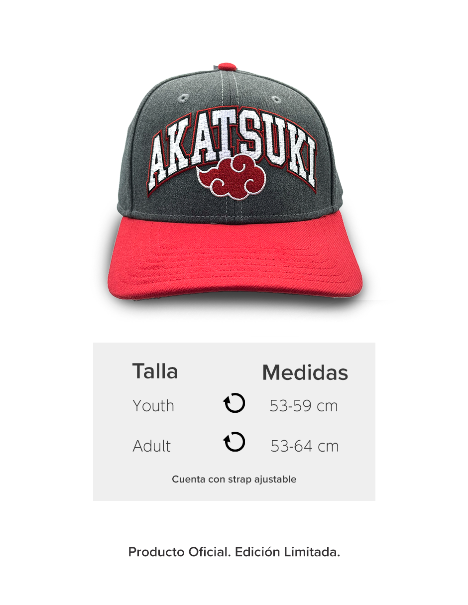 Gorra Curva Naruto Color Gris | Akatsuki para Hombre y Mujer, Estilo Anime