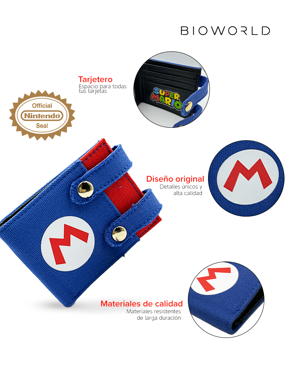 Cartera para hombre Super Mario Bros Logo Overol