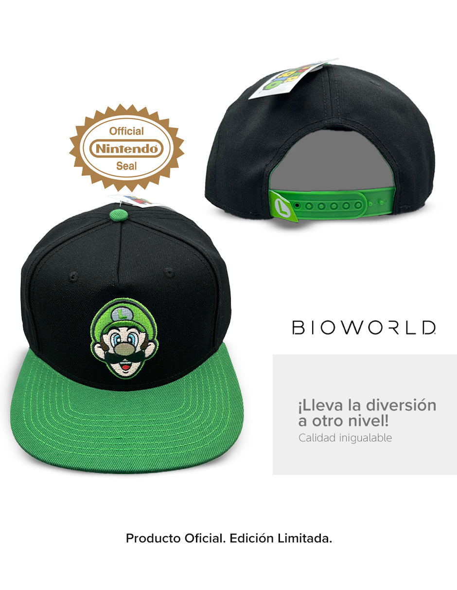 Gorra Luigi Nintendo Visera Plana de Super Mario para hombre y mujer