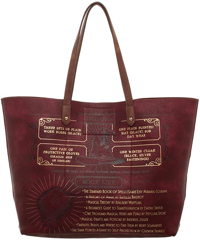 Bolsa de Harry Potter con Diseño de Lista de Útiles Escolares de Hogwarts Imitación Piel