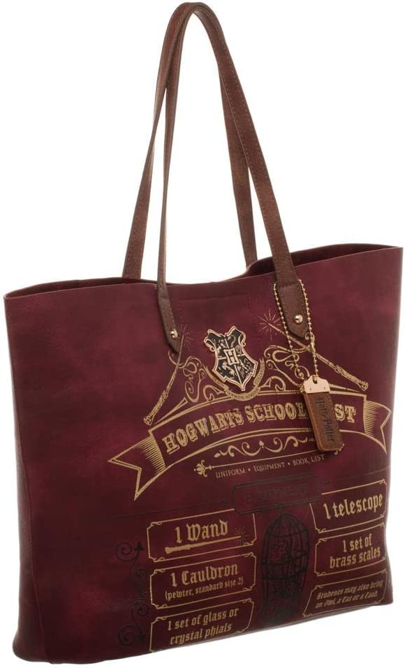 Bolsa de Harry Potter con Diseño de Lista de Útiles Escolares de Hogwarts Imitación Piel