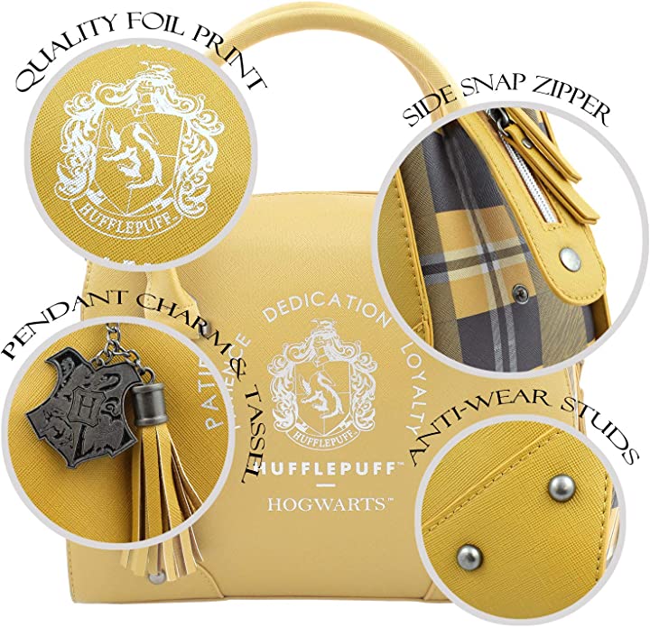 Bolsa Harry Potter Hufflepuff Amarilla para mujer efecto piel