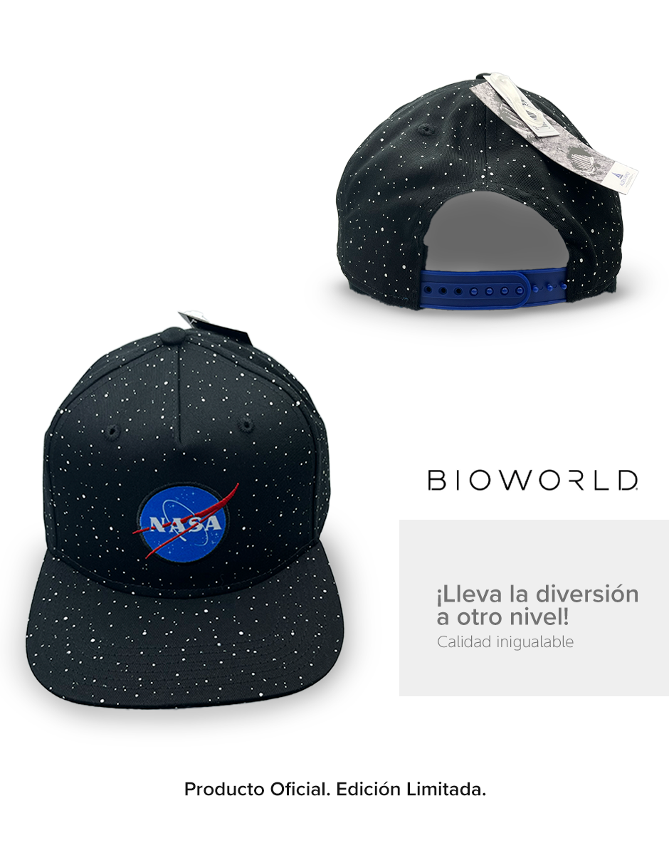 Gorra NASA Logo y estrellas con visera plana para niños