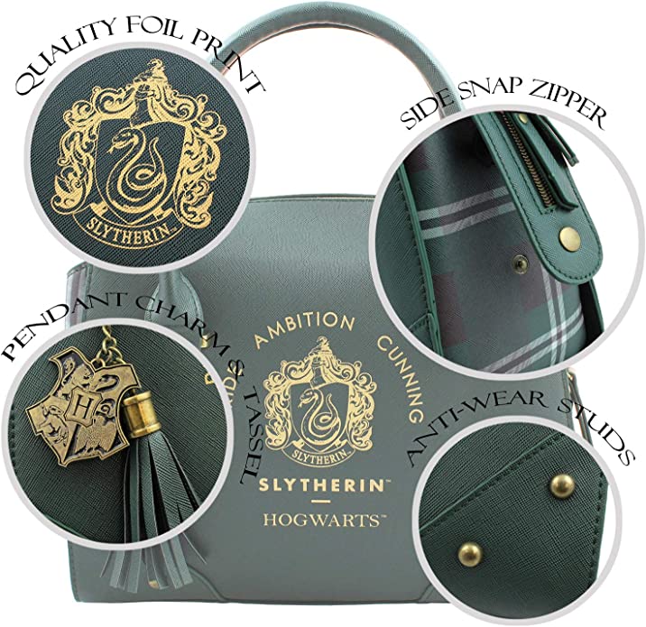 Bolsa Harry Potter Slytherin para mujer color verde efecto piel Hogwarts