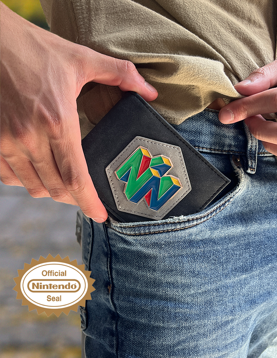 Cartera para hombre Nintendo 64 Logo Retro efecto piel