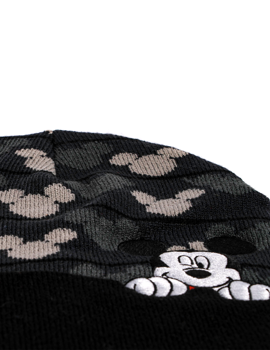 Beanie Disney Mickey Mouse Camuflaje Blanco y Negro