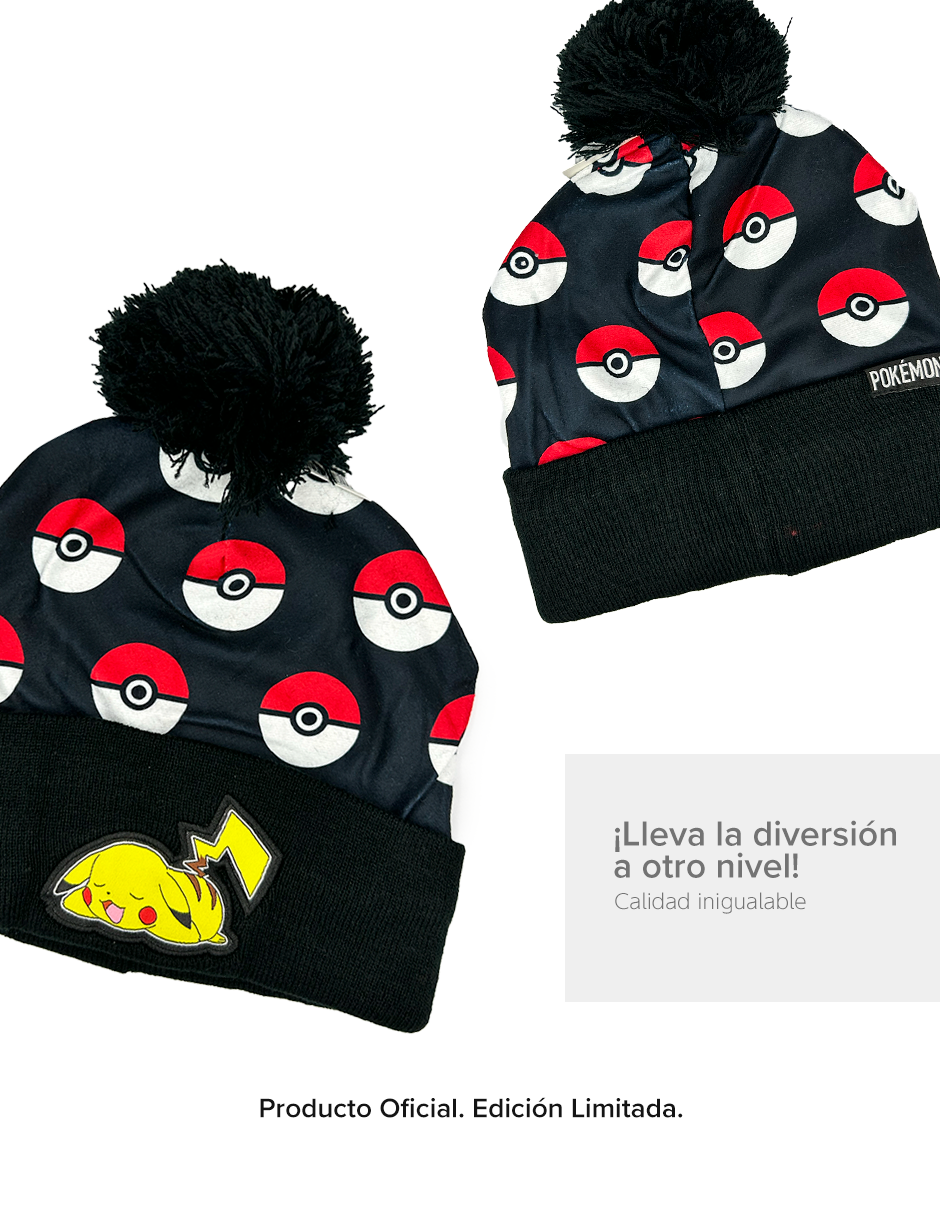 Gorro para el frio Pokemon Pokebolas Pikachu