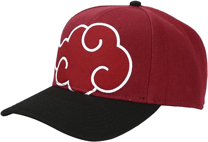 Bioworld Gorra Snapback Naruto Shippuden Akatsuki Cloud - Mezcla de Algodón y Poliéster, Ajustable, Unisex, Producto Oficial