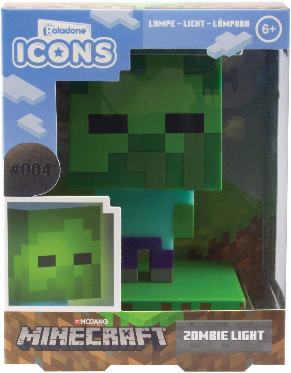 Paladone | Minecraft | Icon Luz de Zombie V2, Producto Oficial