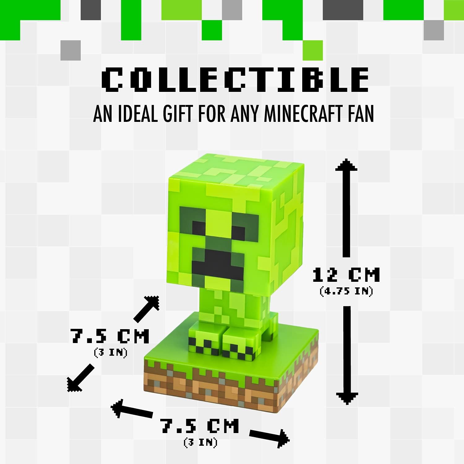 Paladone | Minecraft | Icon Luz de Creeper V2, Producto Oficial