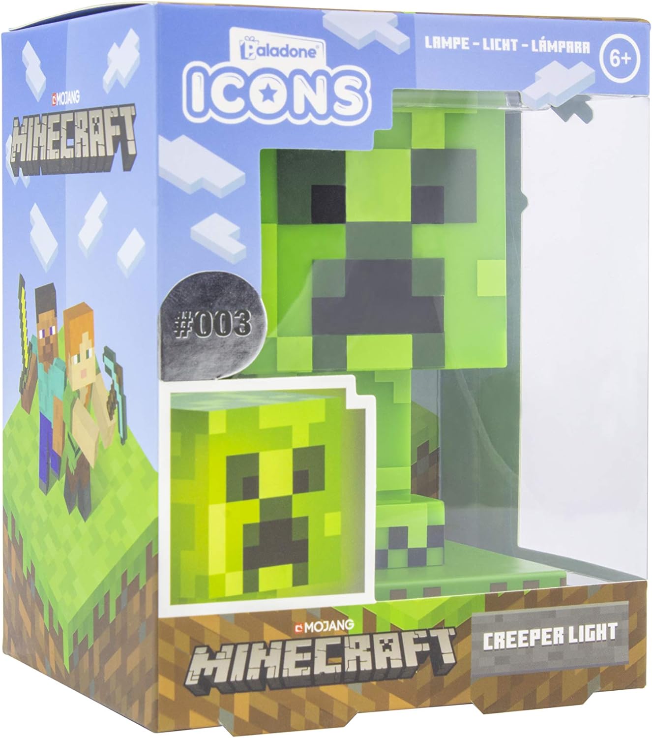 Paladone | Minecraft | Icon Luz de Creeper V2, Producto Oficial