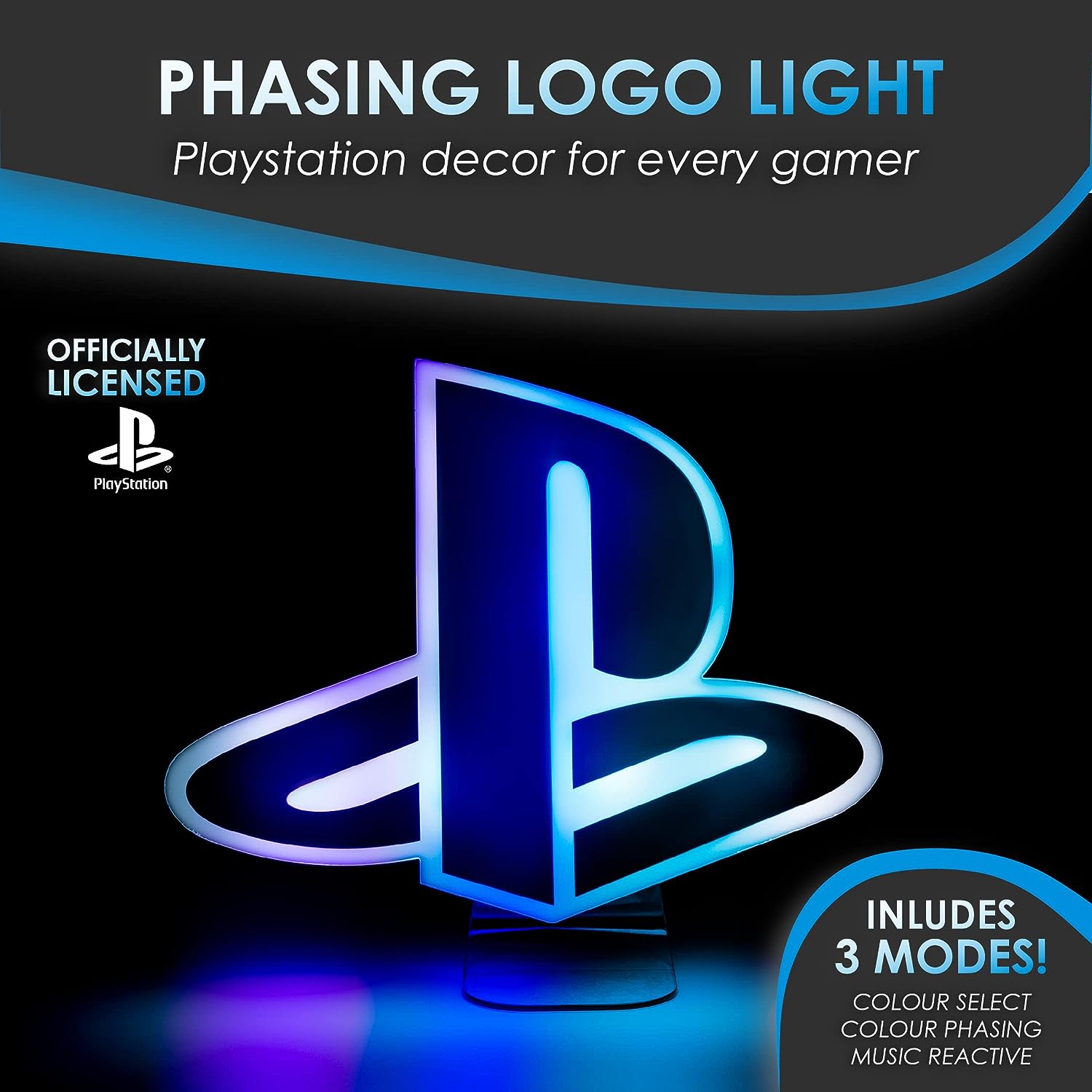 Paladone | Playstation | Logo de Playstation con Luz, Producto Oficial