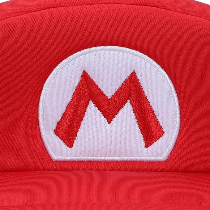 Gorro Super Mario | Cosplay Mario "M" Disfraz Rojo, Producto Oficial de Nintendo - Bioworld