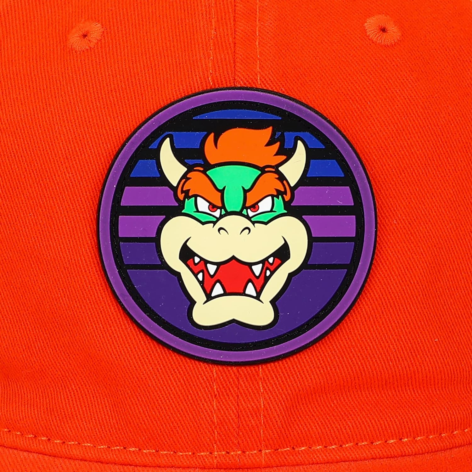 Bioworld Gorra Ajustable Super Mario Bros Bowser Emblem, Naranja, 100% Algodón, Unisex