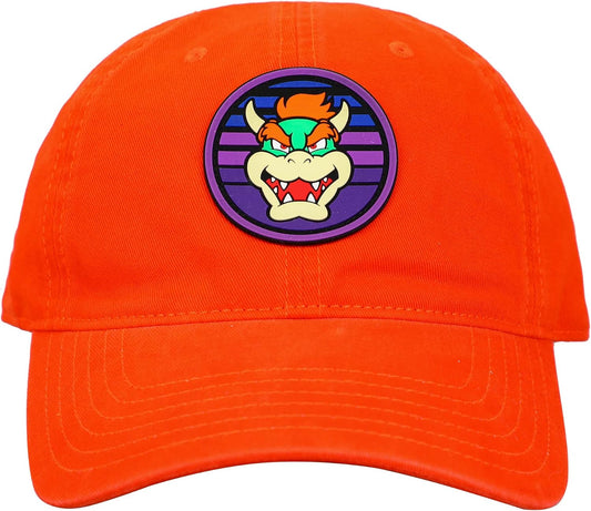 Bioworld Gorra Ajustable Super Mario Bros Bowser Emblem, Naranja, 100% Algodón, Unisex