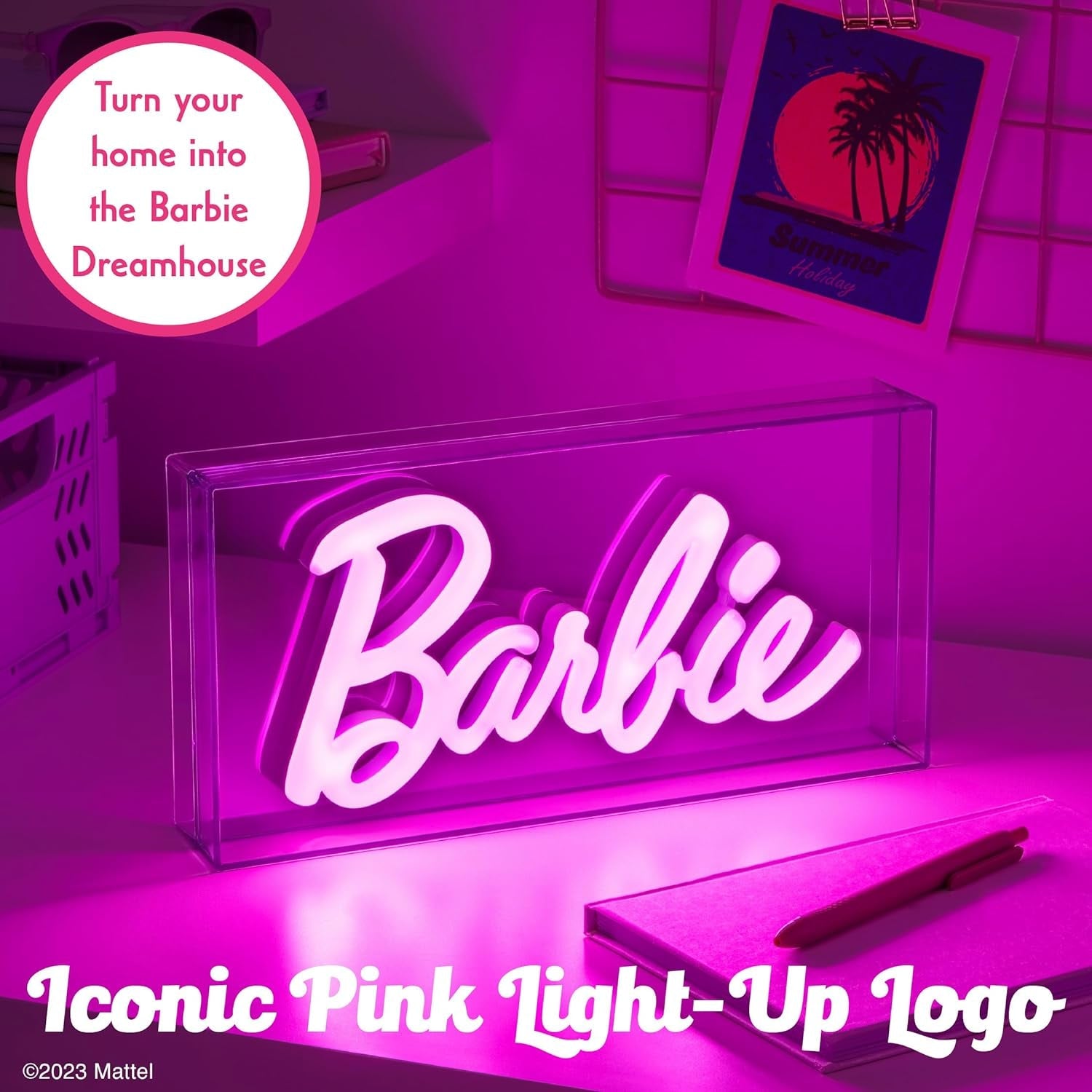 Paladone | Barbie | Logo con Luz de Neón LED, Producto Oficial