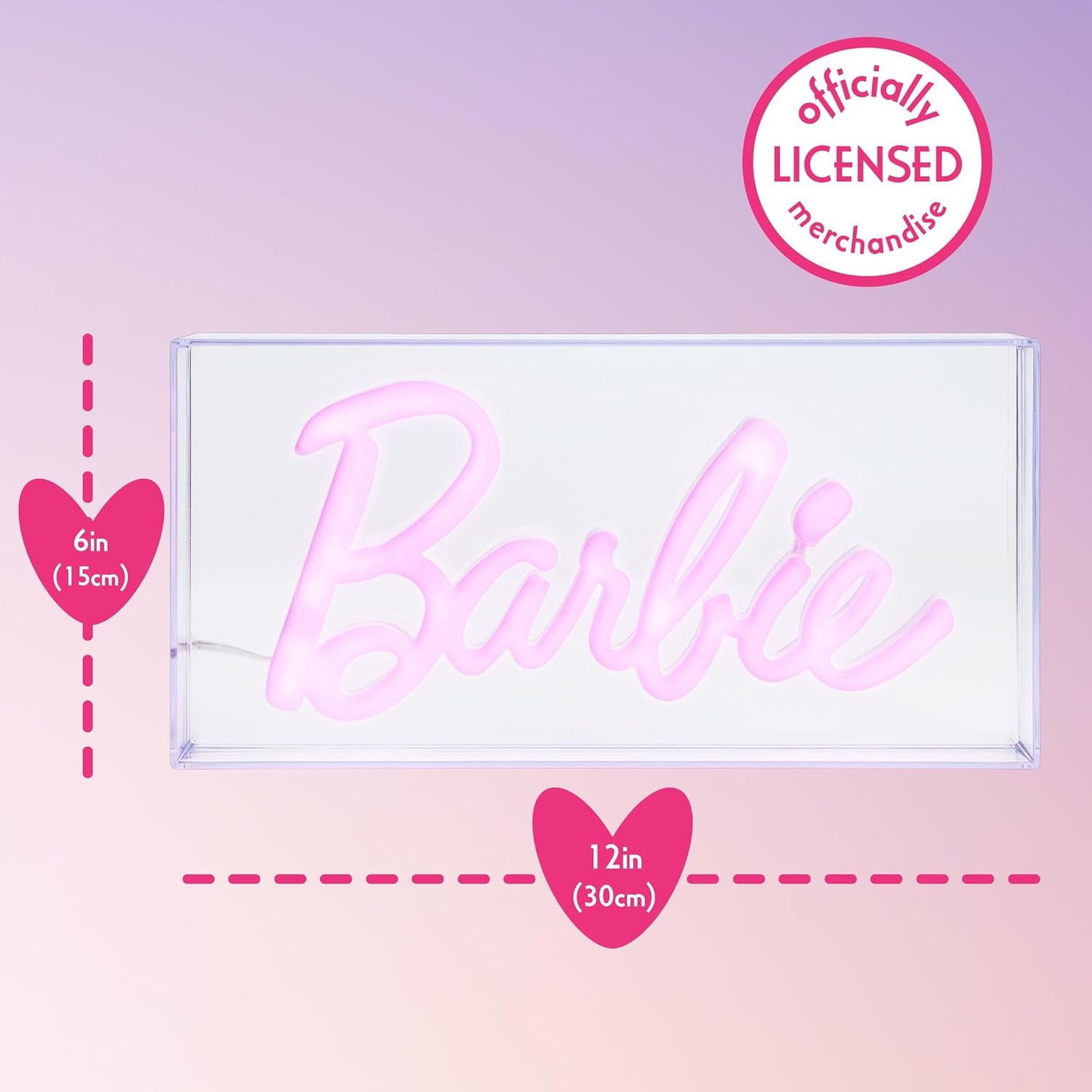 Paladone | Barbie | Logo con Luz de Neón LED, Producto Oficial