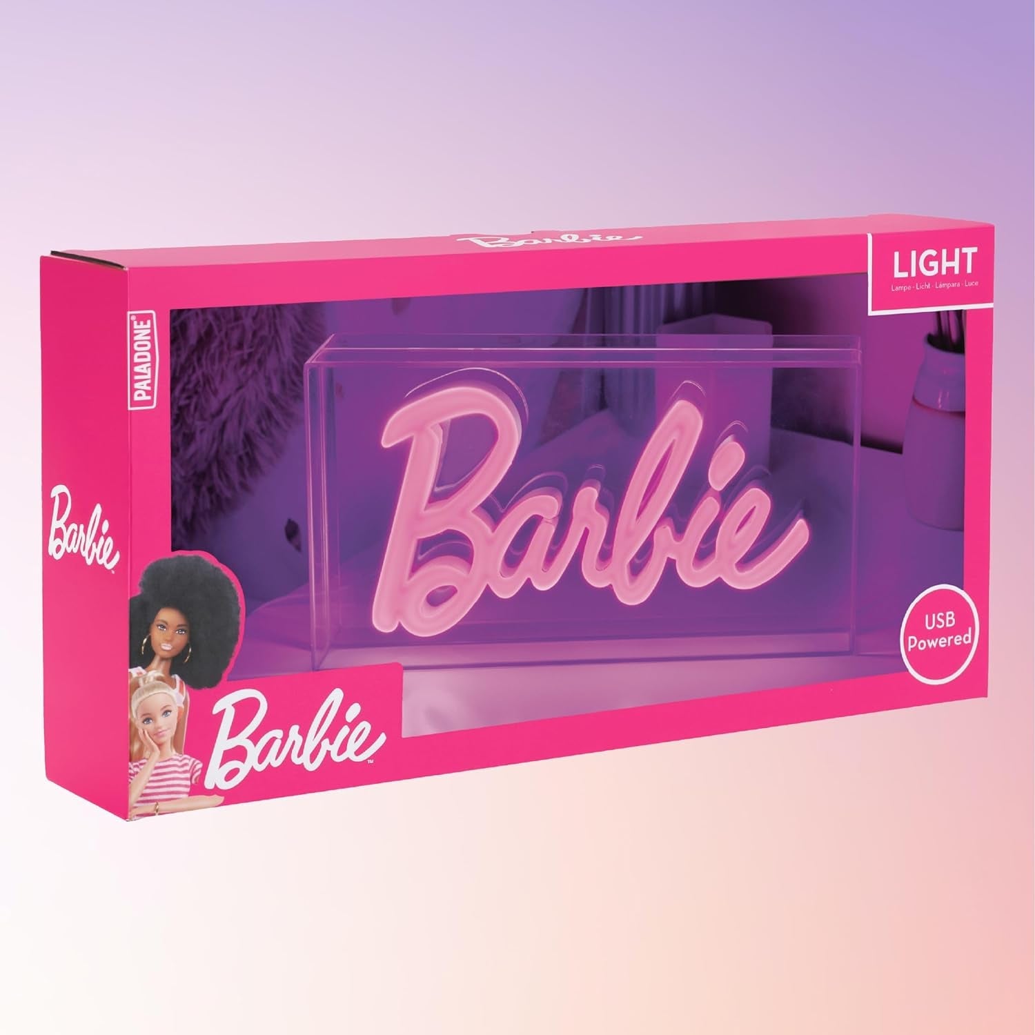 Paladone | Barbie | Logo con Luz de Neón LED, Producto Oficial