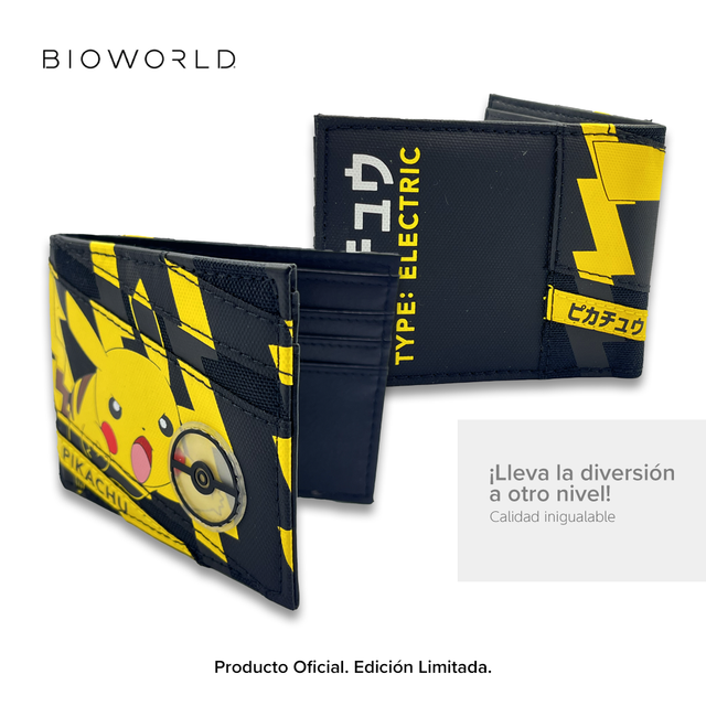 Bioworld - Cartera Bifold Pikachu Pokémon de Alta Calidad, Edición Limitada Original Pokemon