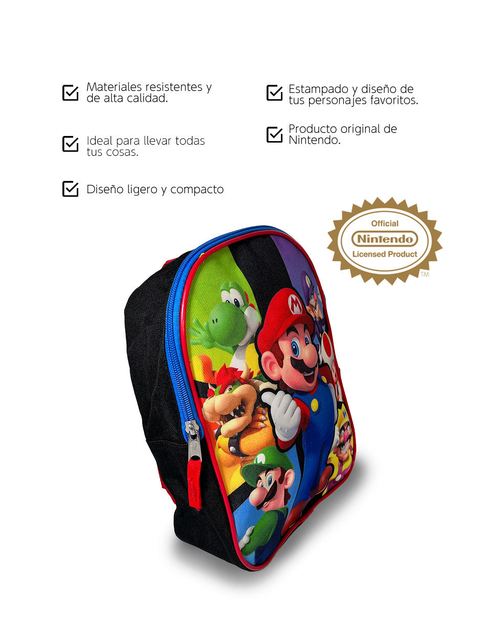 Mochila Pequeña Super Mario Bros Personajes - Colores Vibrantes para Fans de Nintendo