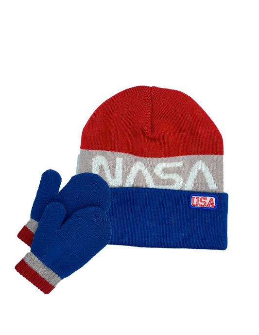 Beanie con Guantes NASA Lineas