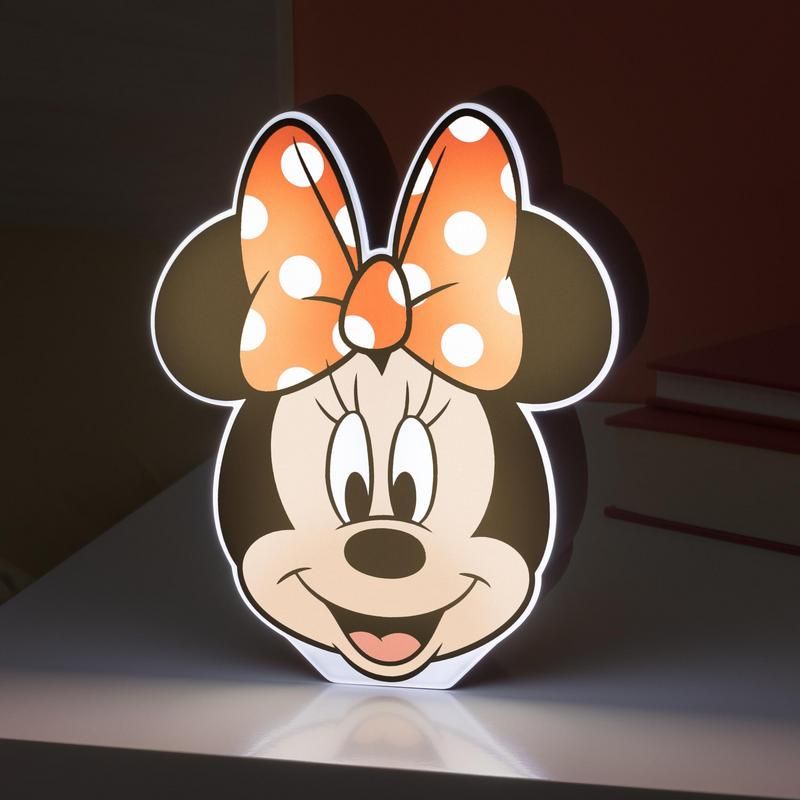 Paladone Luz nocturna de Minnie Mouse | Decoración de dormitorio y lámpara de escritorio con licencia oficial de Disney