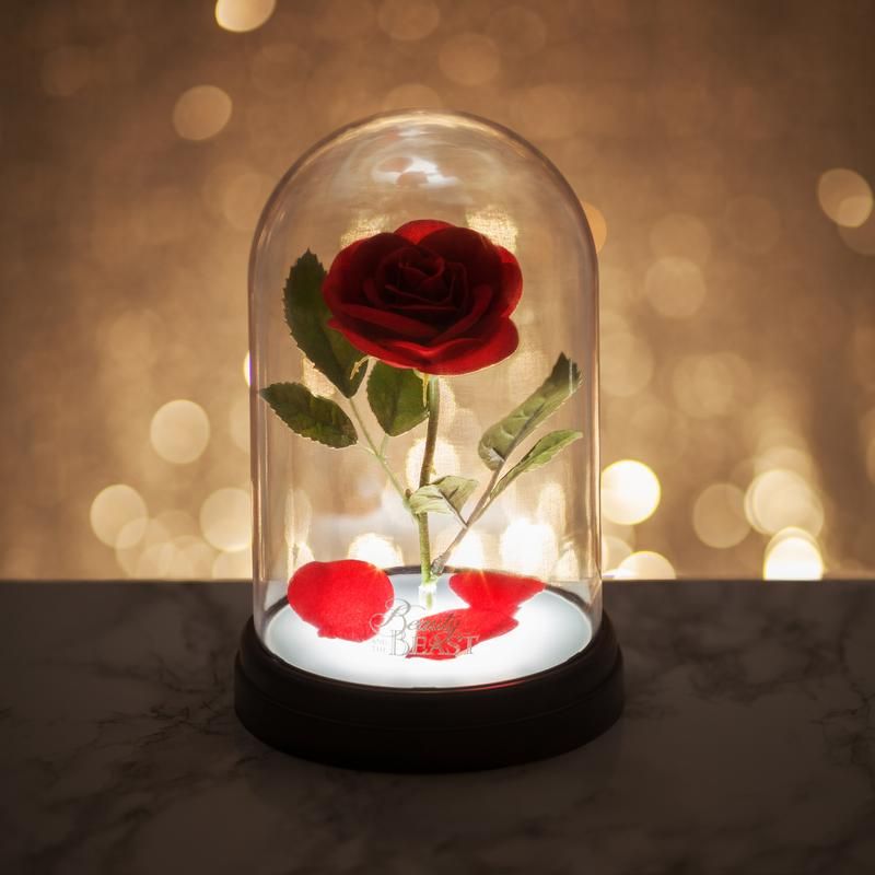 Paladone - Disney La Bella y la Bestia Luz de Rosa Encantada, Alimentada por USB, con Función de Encendido/Apagado Táctil, Producto Oficial de 20cm de Altura