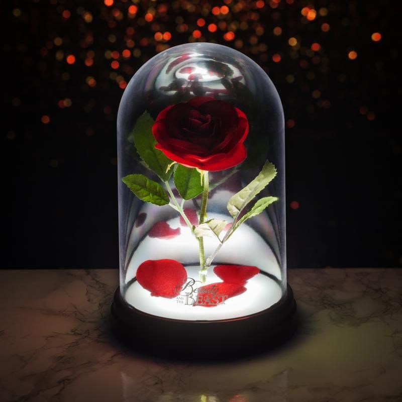 Paladone - Disney La Bella y la Bestia Luz de Rosa Encantada, Alimentada por USB, con Función de Encendido/Apagado Táctil, Producto Oficial de 20cm de Altura